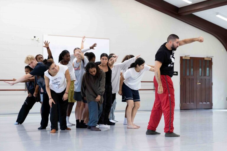 Students in a dance performance