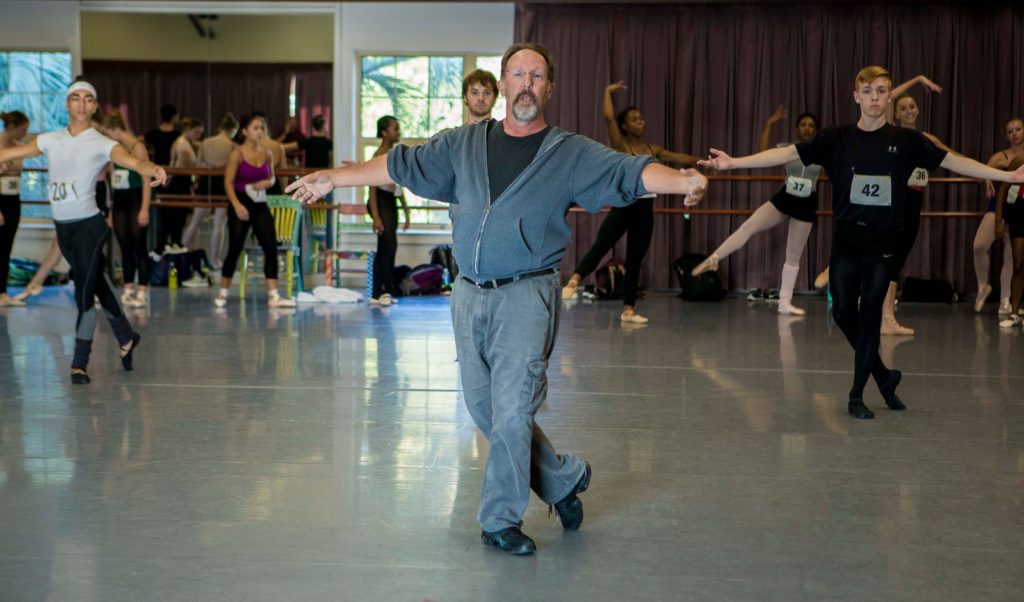 Rick McCullough leading School of Dance Auditions. Photo by Meagan Helman